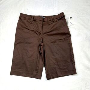 FASHION BUG WOMEN'S CHOCOLATE BROWN BERMUDA SHORTS NEW WITH TAGS SIZE 6